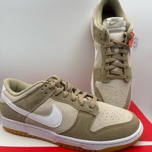 Nike Men's Dunk Low SE Beige and White Orewood Gum Sneakers HQ1931-100 Size 10.5